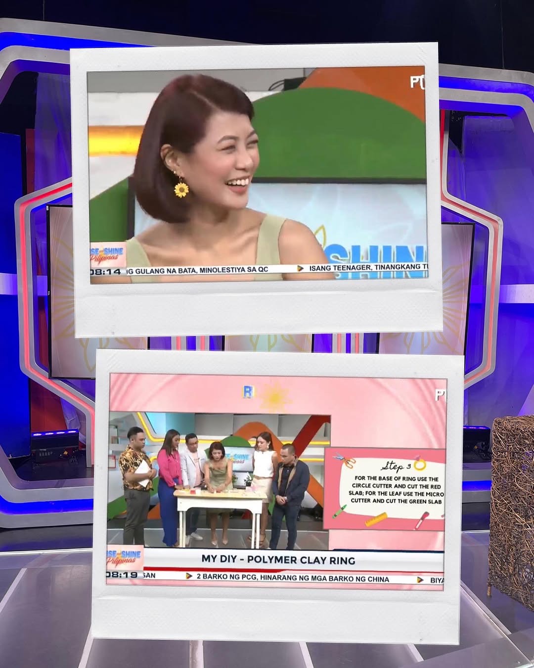 Behind the scenes at the television studio during Charms and Clays brand feature