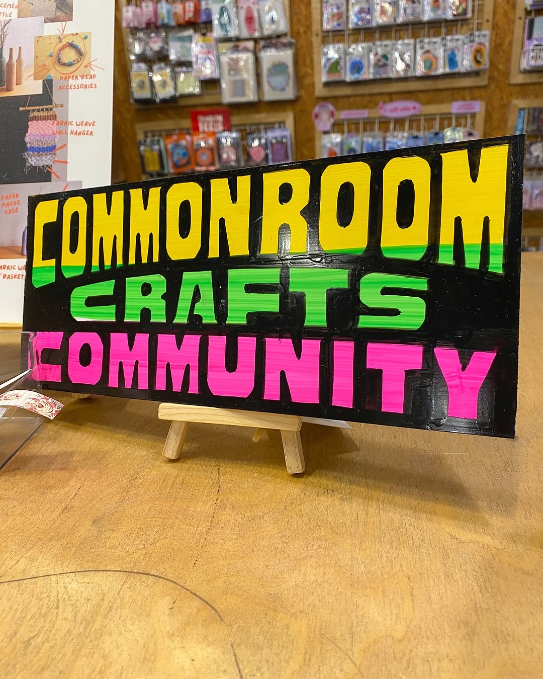 Colorful Common Room hand-painted sign — Crafts, Creativity, Community
